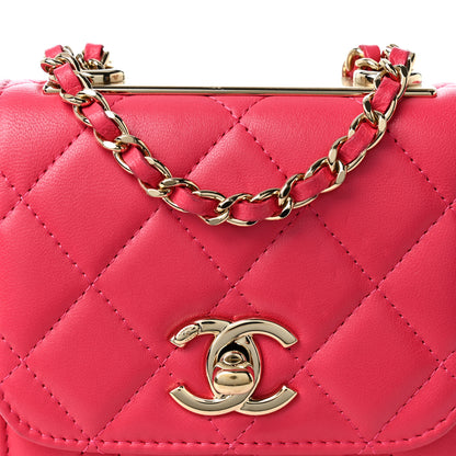 Chanel Lambskin Quilted Mini Trendy CC Clutch With Chain Pink 7 of 9