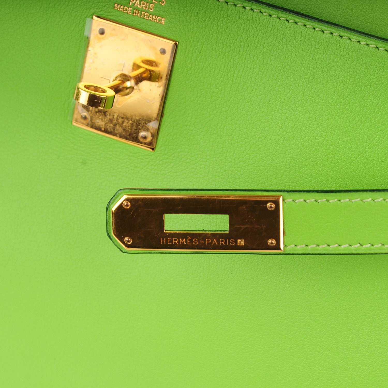 Hermes Veau Gulliver Kelly Retourne 32 Vert Cru 9 of 27