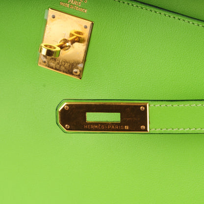 Hermes Veau Gulliver Kelly Retourne 32 Vert Cru 9 of 27