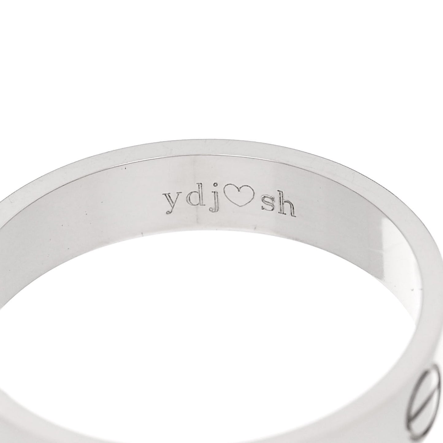 18K White Gold 3.5mm LOVE Wedding Band Ring 50 5.25