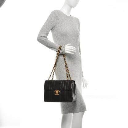 Chanel Lambskin Vertical Quilt Jumbo Flap Black 2 of 9