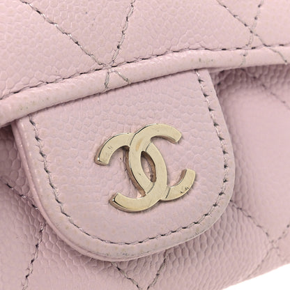 Chanel Caviar Quilted Flap Card Holder Wallet Light Pink 9 of 11