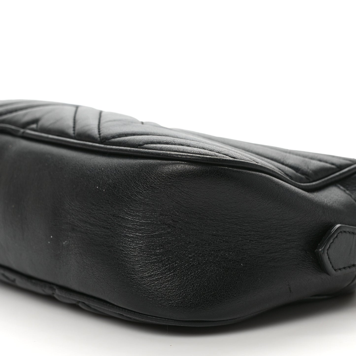 Calfskin Matelasse Small GG Marmont Chain Shoulder Bag Black