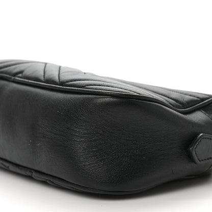 Gucci Calfskin Matelasse Small GG Marmont Chain Shoulder Bag Black 8 of 11