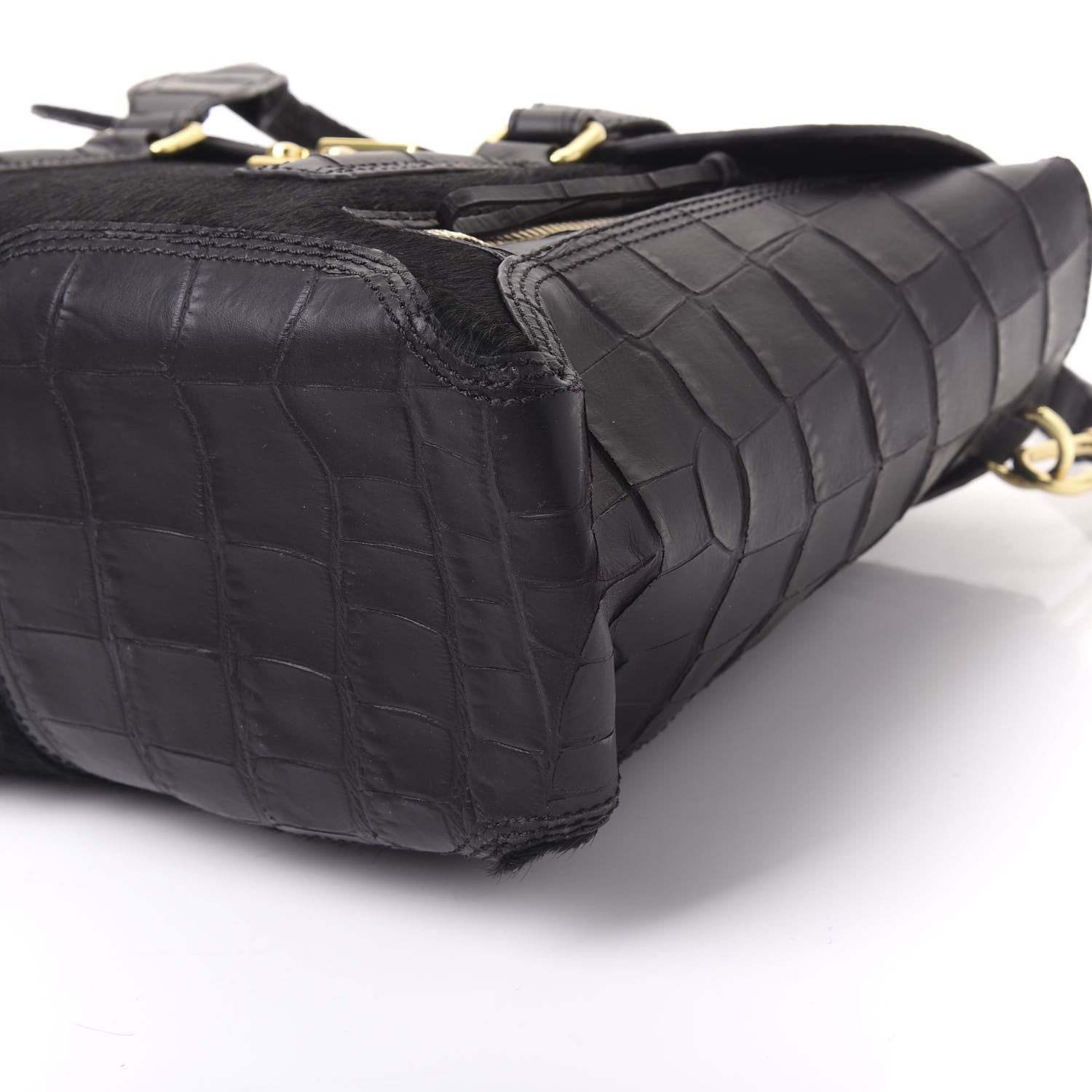 3.1 Phillip Lim 3.1 Calf Hair Calfskin Crocodile Embossed Medium Pashli Satchel Antique Red Black 8 of 8