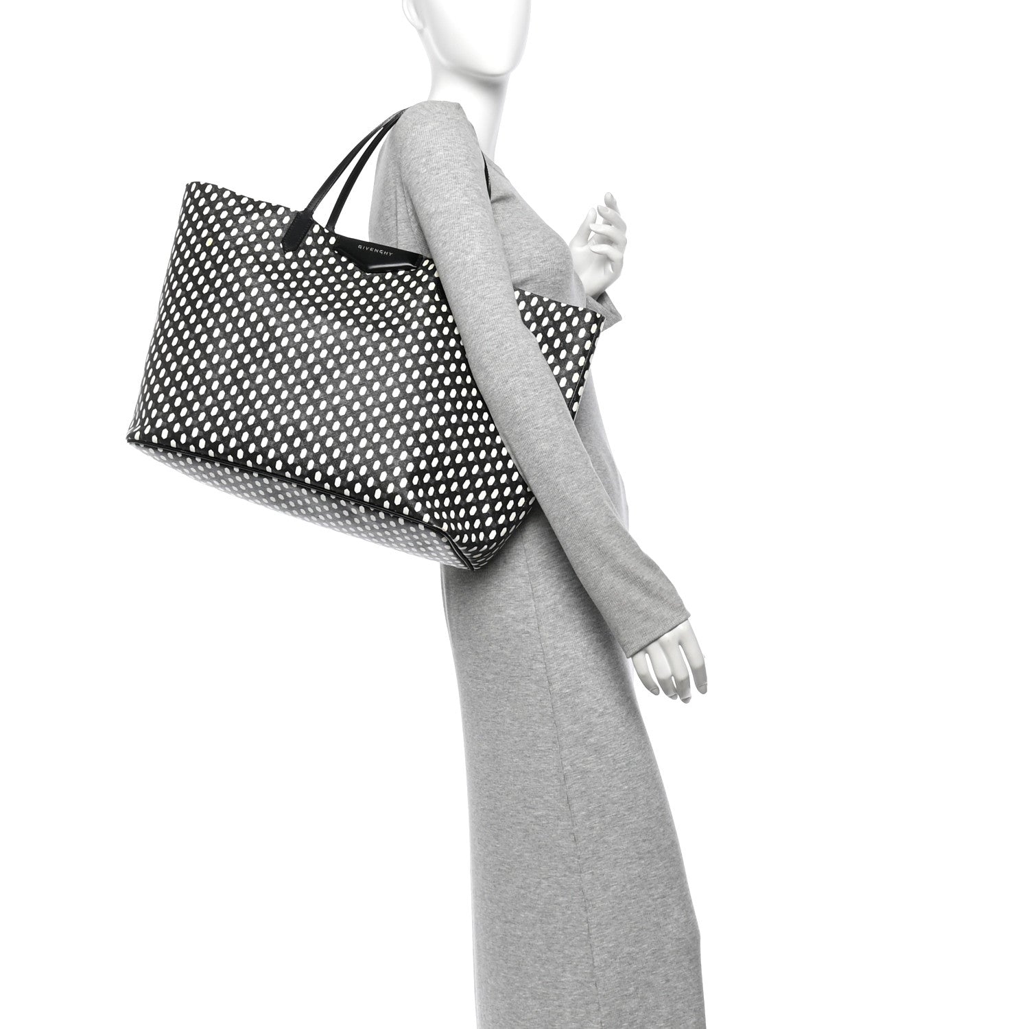 Givenchy Coated Canvas Large Antigona Tote Black White 2 of 12