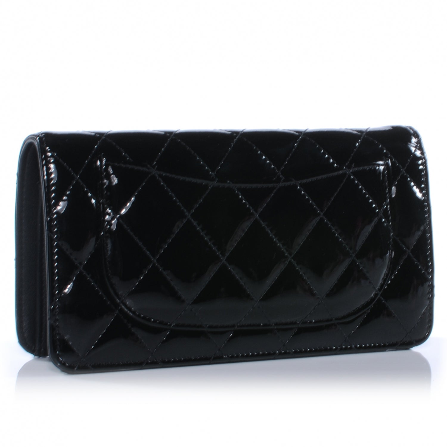 Chanel Patent Quilted Yen Wallet Black 3 of 8