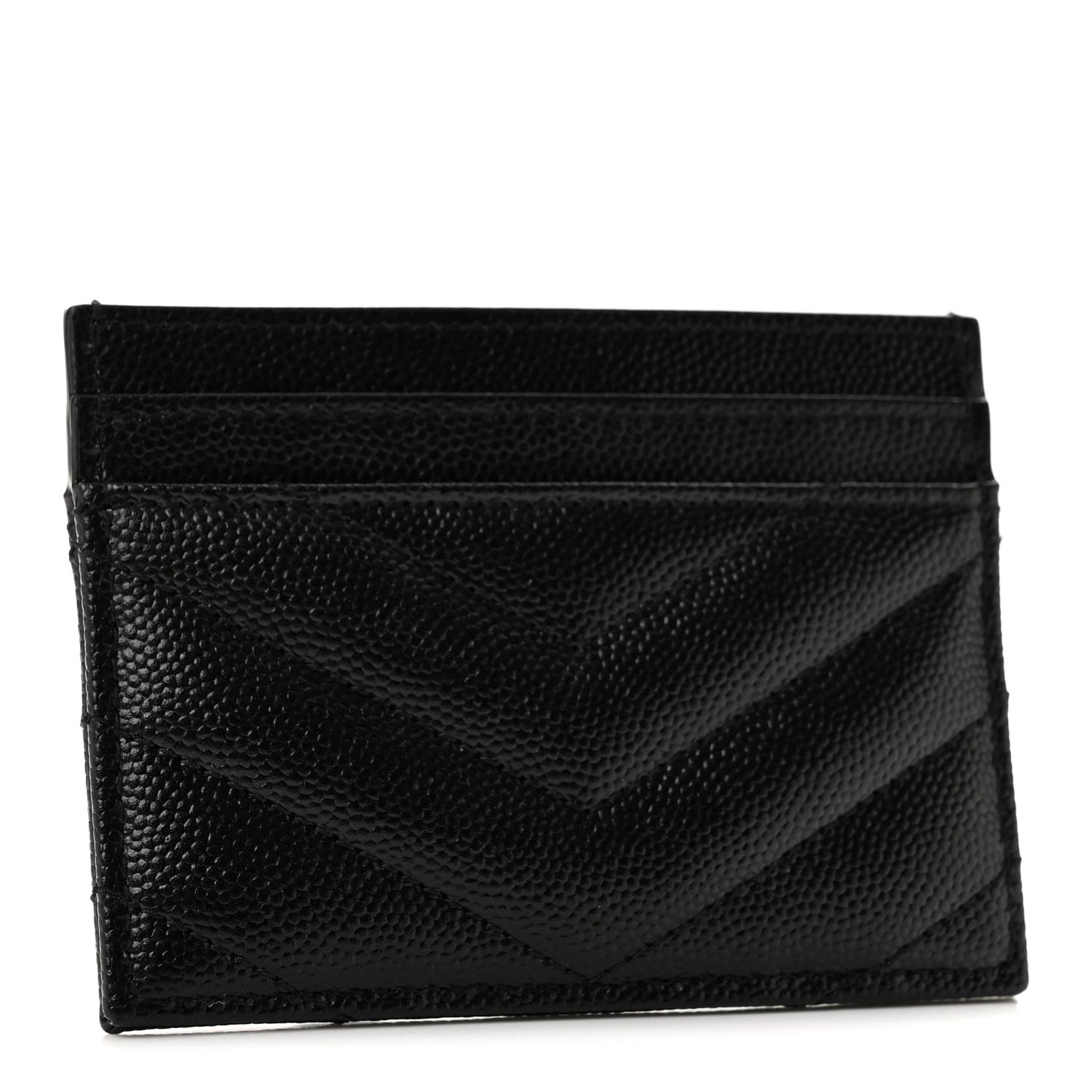 Grain De Poudre Matelasse Chevron Cassandre Credit Card Case Black