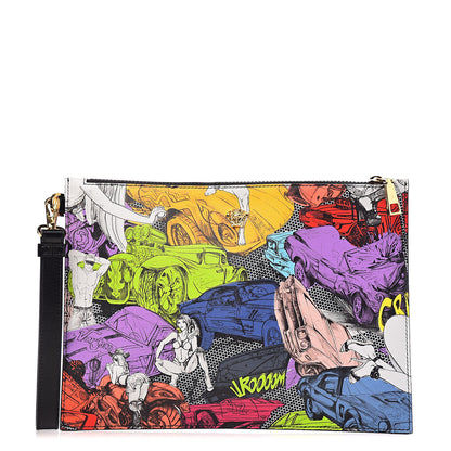 Versace Calfskin Comic Crash Print Pochette Multicolor 1 of 6