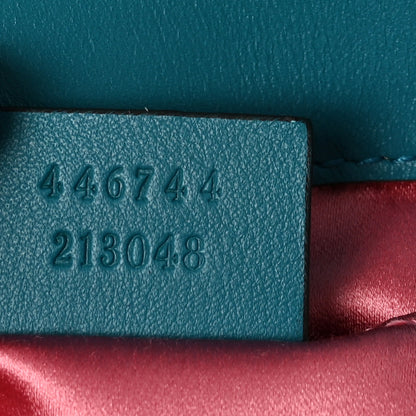 Gucci Velvet Matelasse Mini GG Marmont Shoulder Bag Pavone Cyan 7 of 10