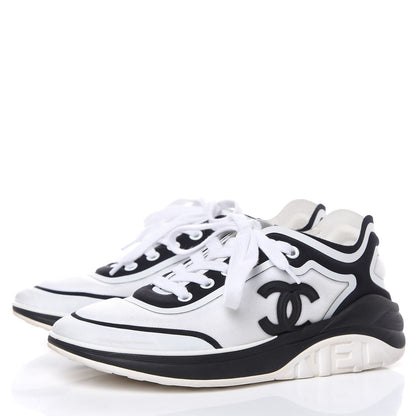 Chanel Lycra CC Sneakers 36 White Black 3 of 11