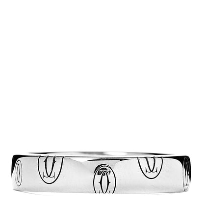 Cartier 18K White Gold 4mm Happy Birthday Band Ring 51 5.75 1 of 4