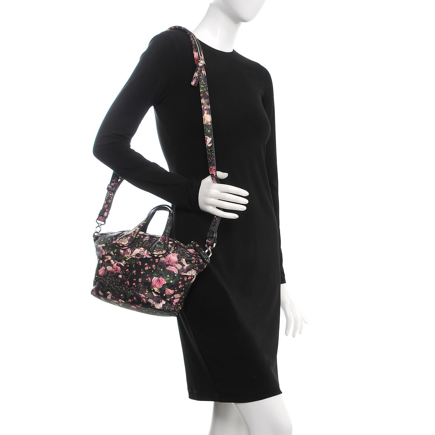Givenchy Lambskin Roses Camouflage Print Micro Nightingale Black 2 of 7