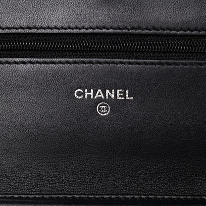 Chanel Lambskin Quilted Wallet On Chain WOC Black 5 of 9