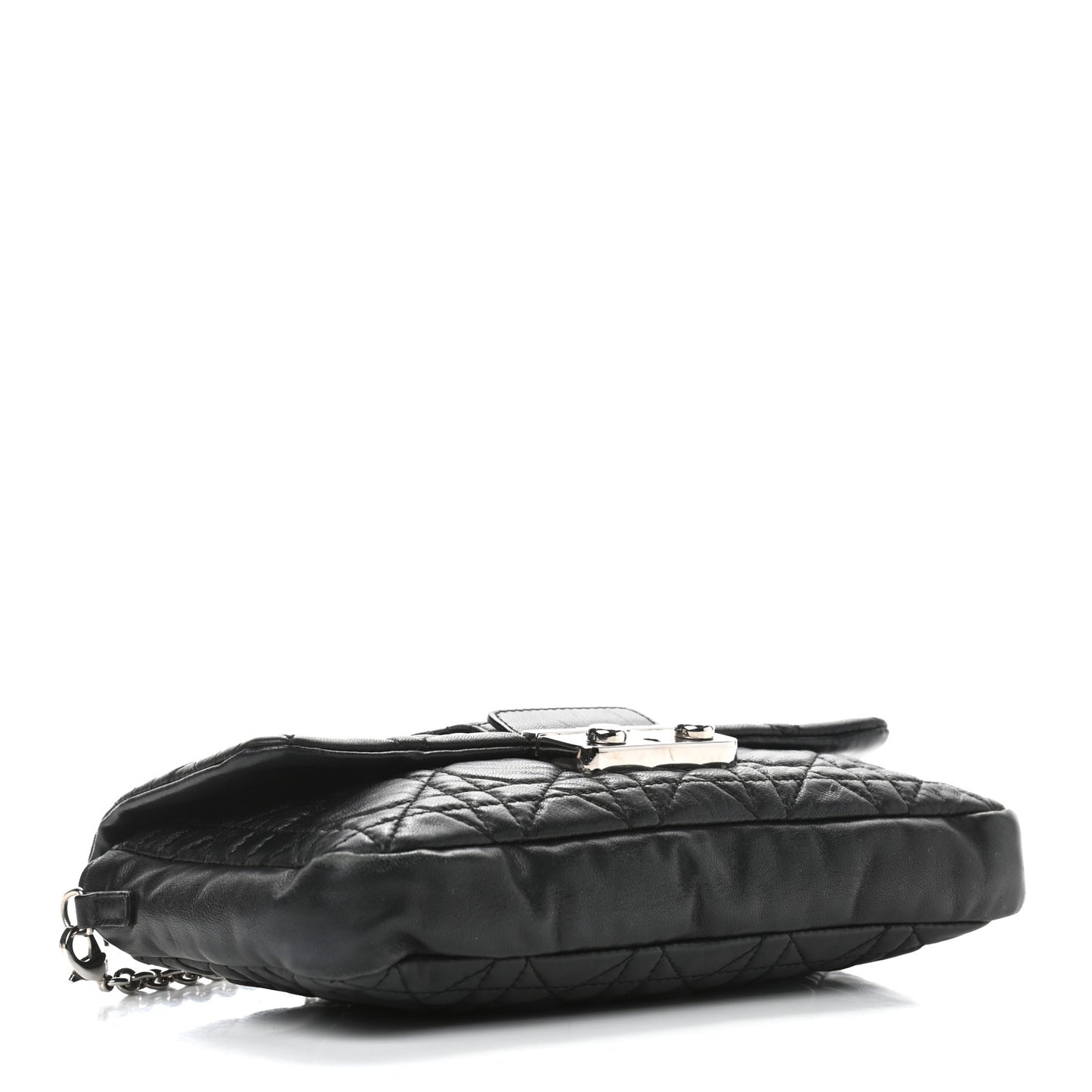 Lambskin Cannage New Lock Pouch Black