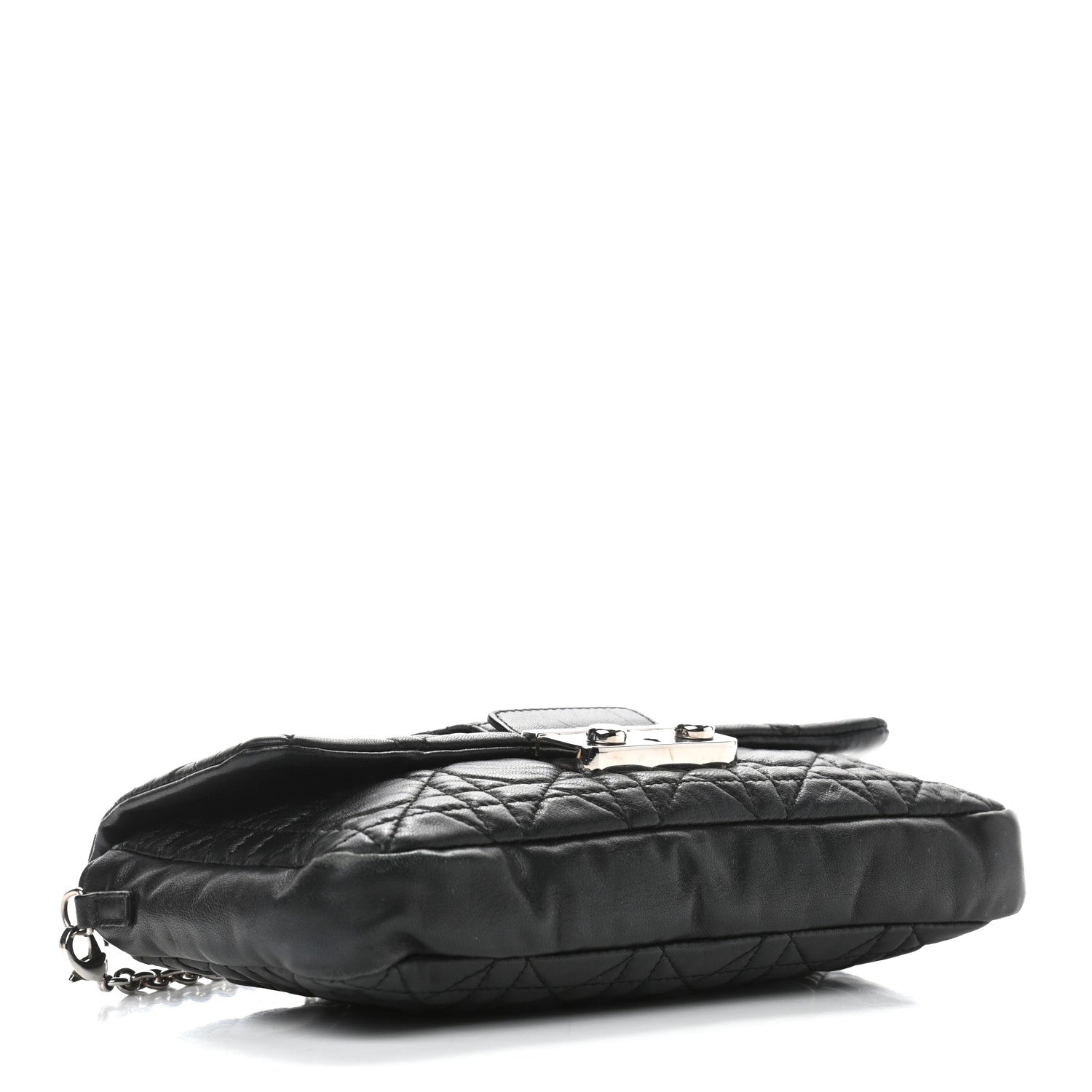 Christian Dior Lambskin Cannage New Lock Pouch Black 4 of 11