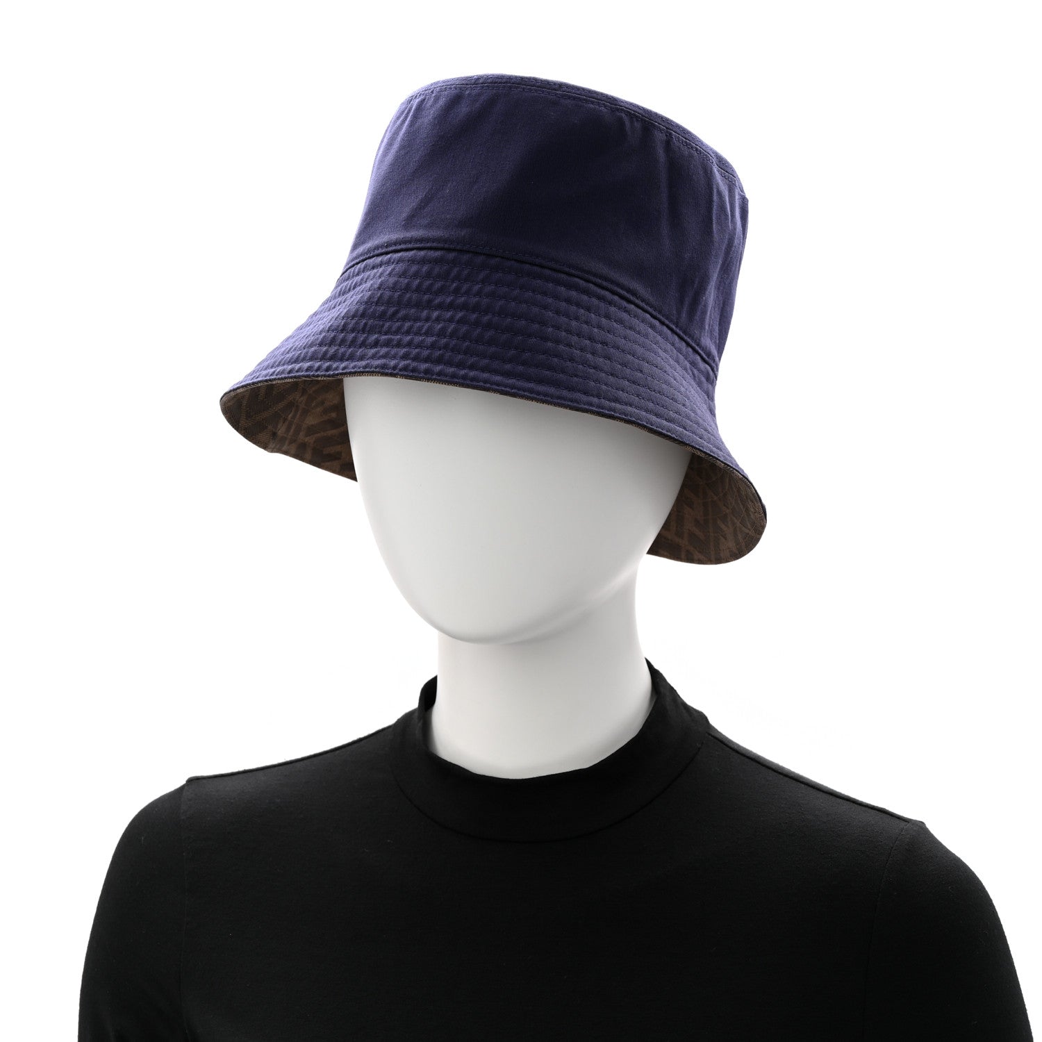 Fendi Technical Fabric FF Reversible Bucket Hat S Tobacco 2 of 14
