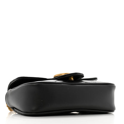 Gucci Calfskin Matelasse Super Mini GG Marmont Shoulder Bag Black 4 of 12