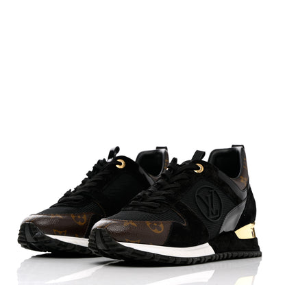 Louis Vuitton Suede Monogram Run Away Sneakers 38.5 Black 3 of 13