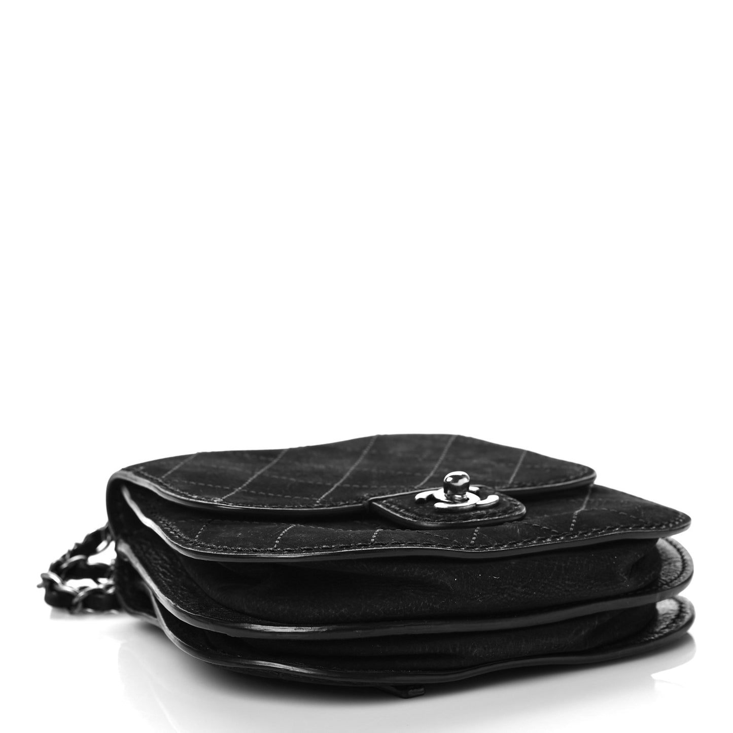 Nubuck Small Coco Twin Flap Black