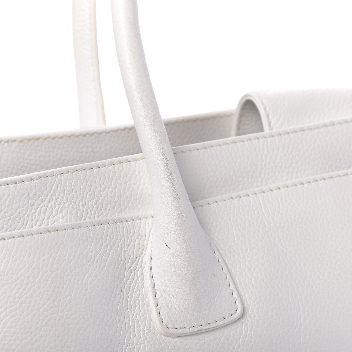 Calfskin Cerf Executive Shopper Tote White