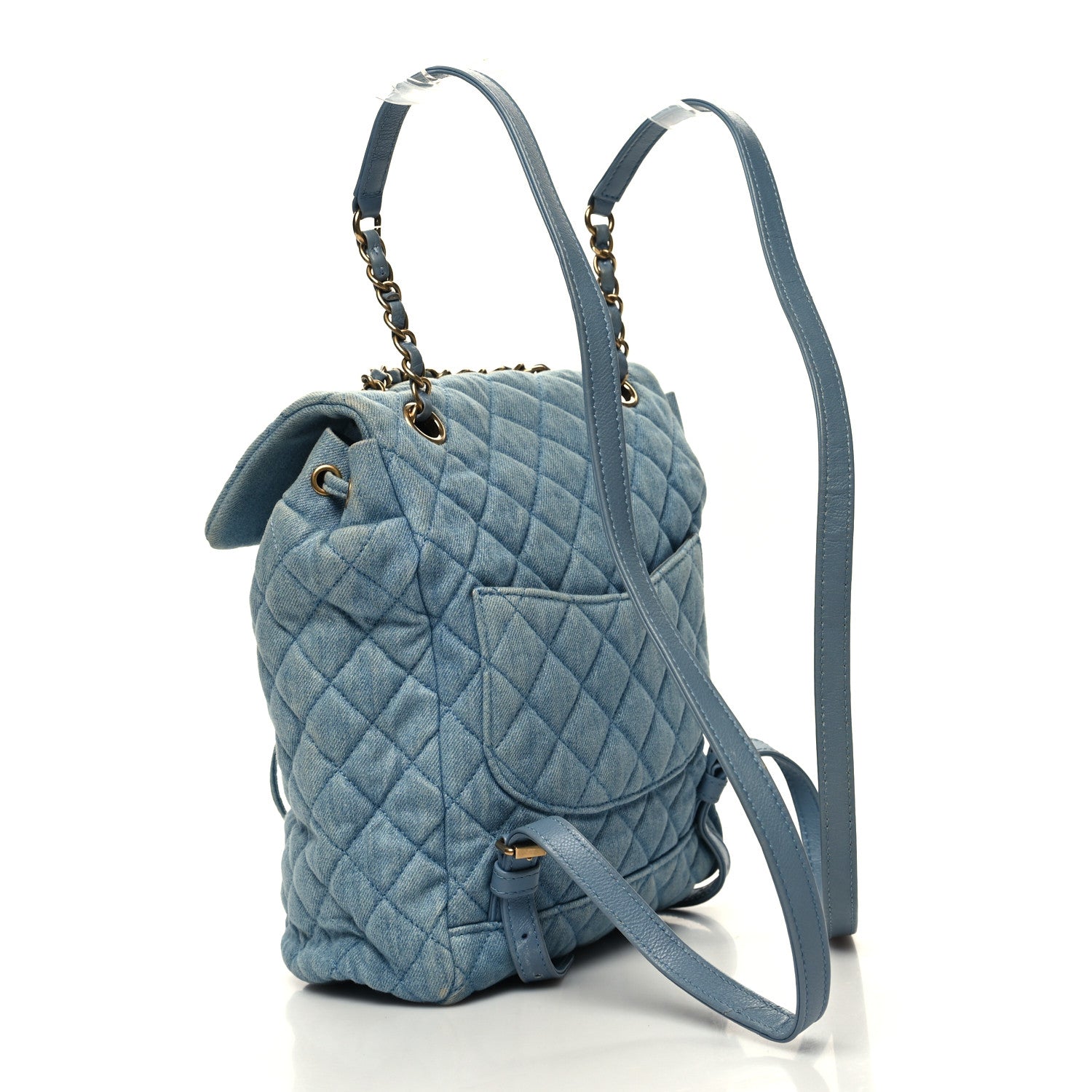 Chanel Washed Denim Quilted Small Urban Spirit Backpack Light Blue 3 of 10
