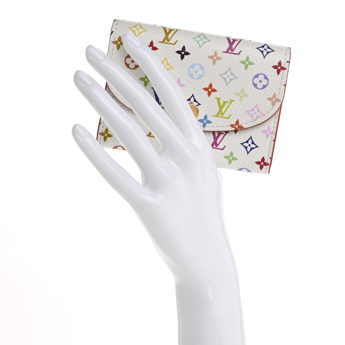 LV X TM Monogram Multicolor Rosalie Coin Purse White Kawaii Pink