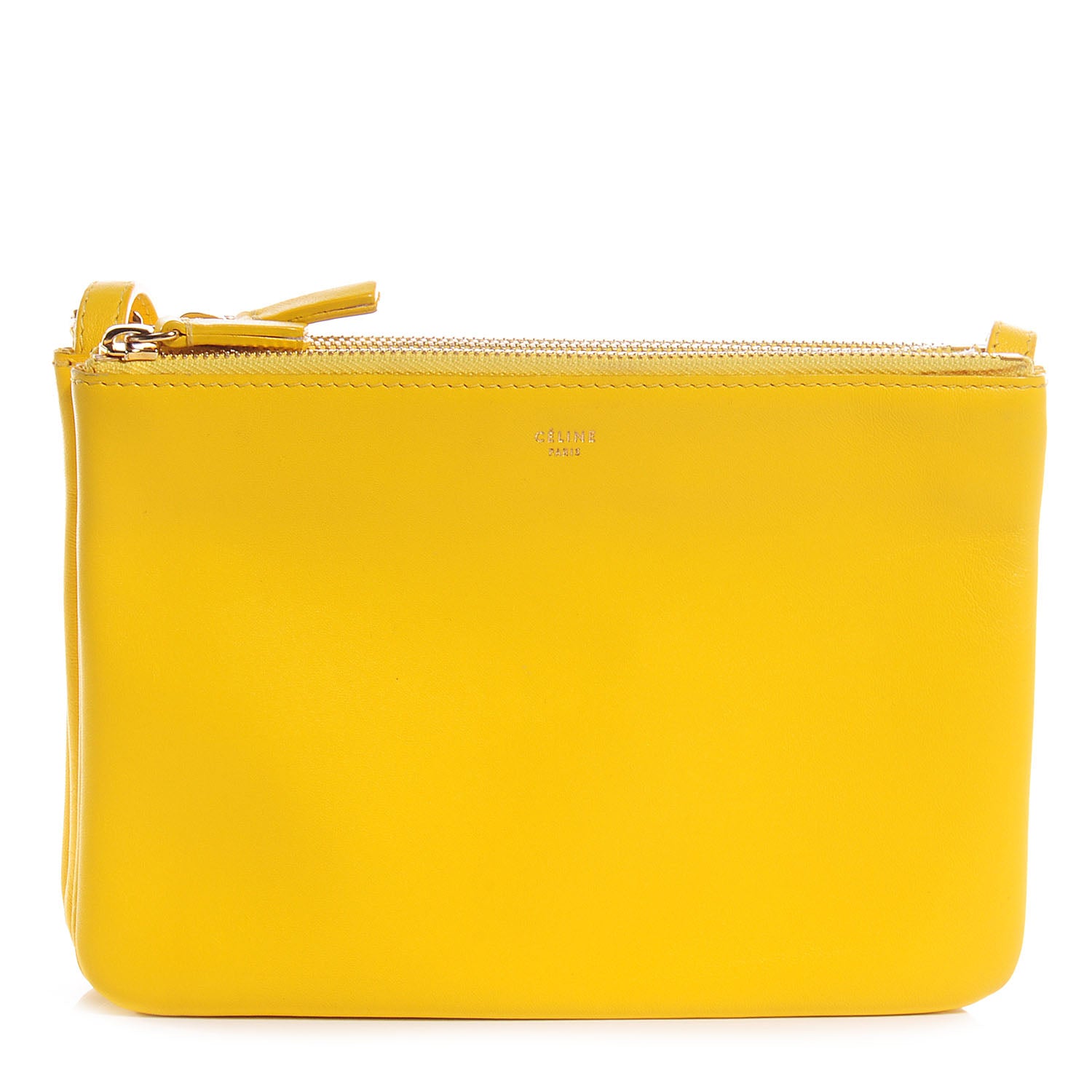 Celine Lambskin Trio Crossbody Bag Sun Yellow 1 of 9