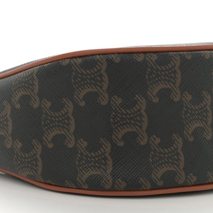 Celine Triomphe Canvas Calfskin Ava Shoulder Bag Tan 9 of 10