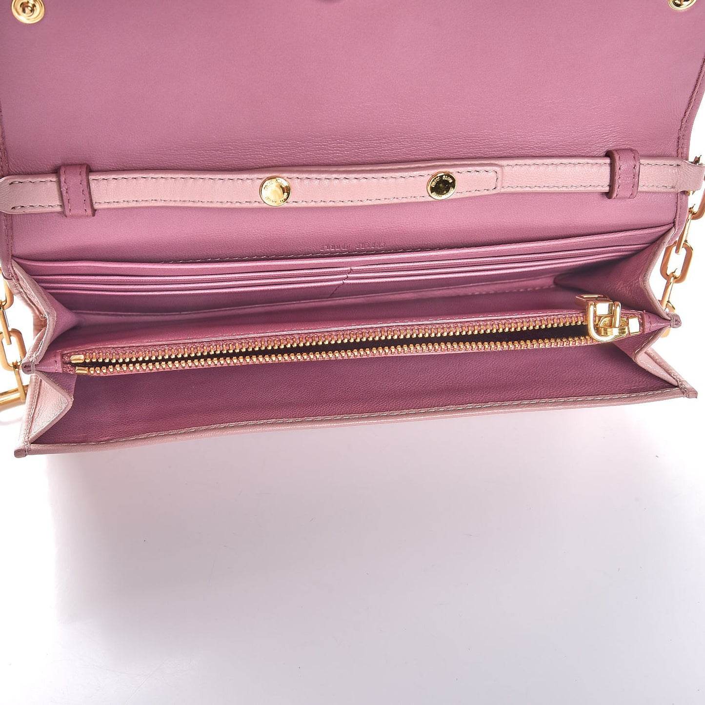 Nappa Matelasse Bicolor Wallet On Chain Loto Orchide