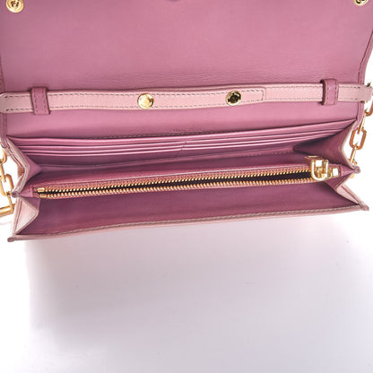 Miu Miu Nappa Matelasse Bicolor Wallet On Chain Loto Orchide 5 of 7