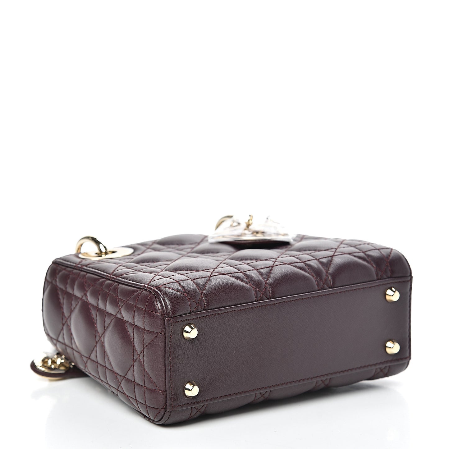 Lambskin Cannage Mini Lady Dior Plum