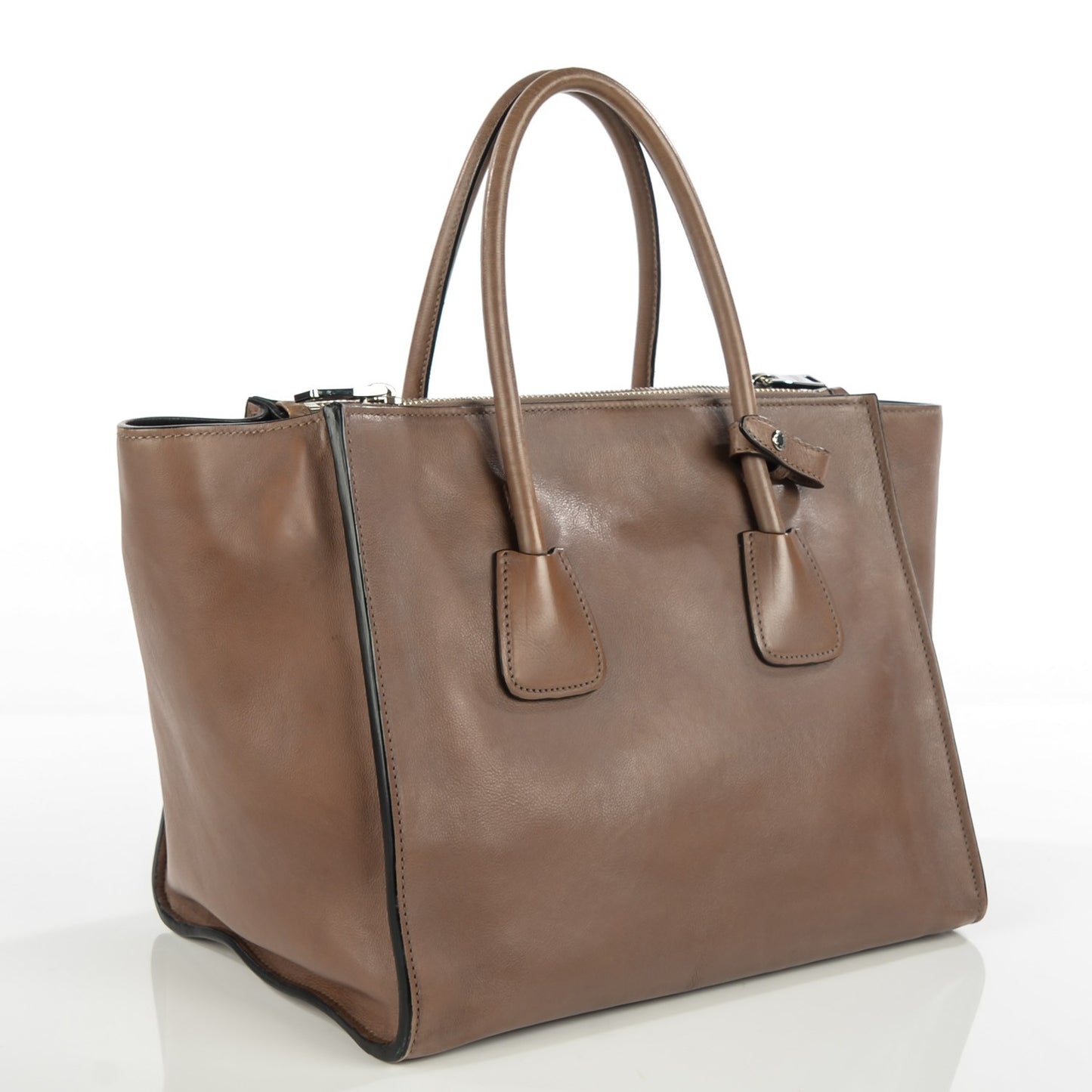Glace Calf Twin Pocket Tote Argilla