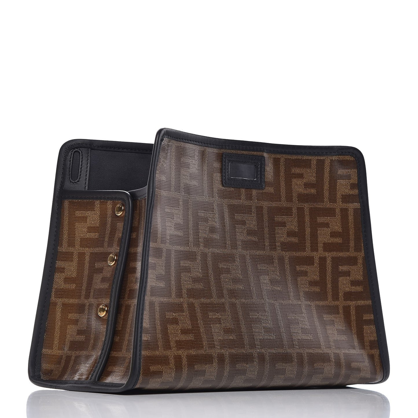 Glazed Fabric Vitello Century FF 1974 Stamp Patch Mini Peekaboo Defender Cover Mogano Panna Black