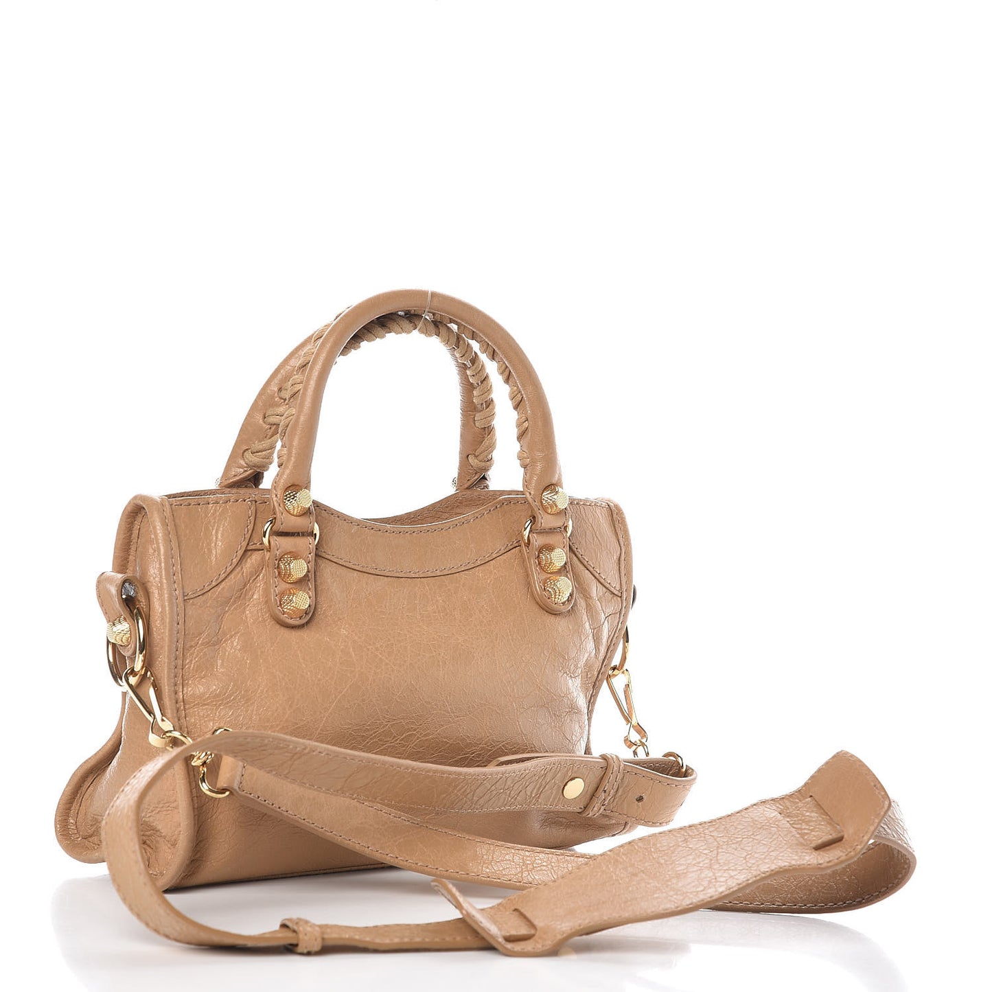 Agneau Giant 12 Gold Hardware Mini City Beige Nougatine