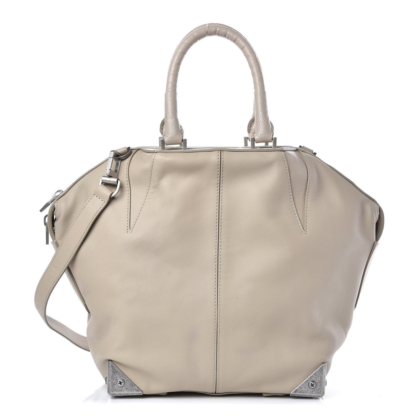 Pebbled Calfskin Large Emile Beige