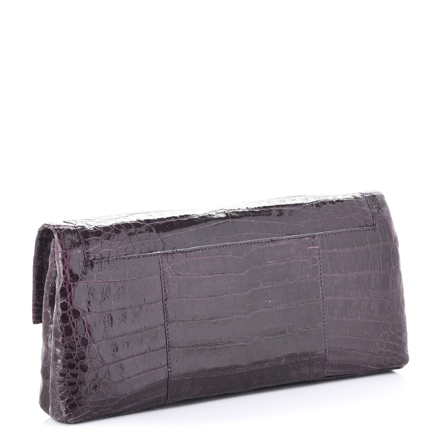Nancy Gonzalez Crocodile Stud Foldover Clutch Purple 2 of 12