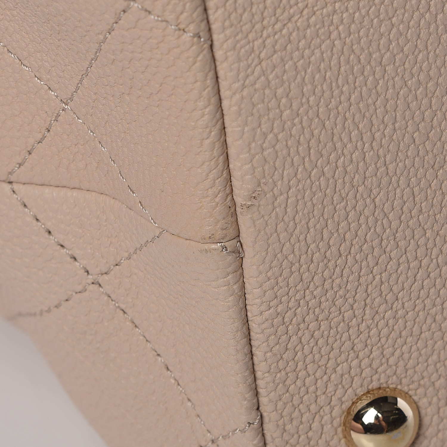 Chanel Crumpled Grained Calfskin Zip and Carry Shopping Tote Beige 9 of 12