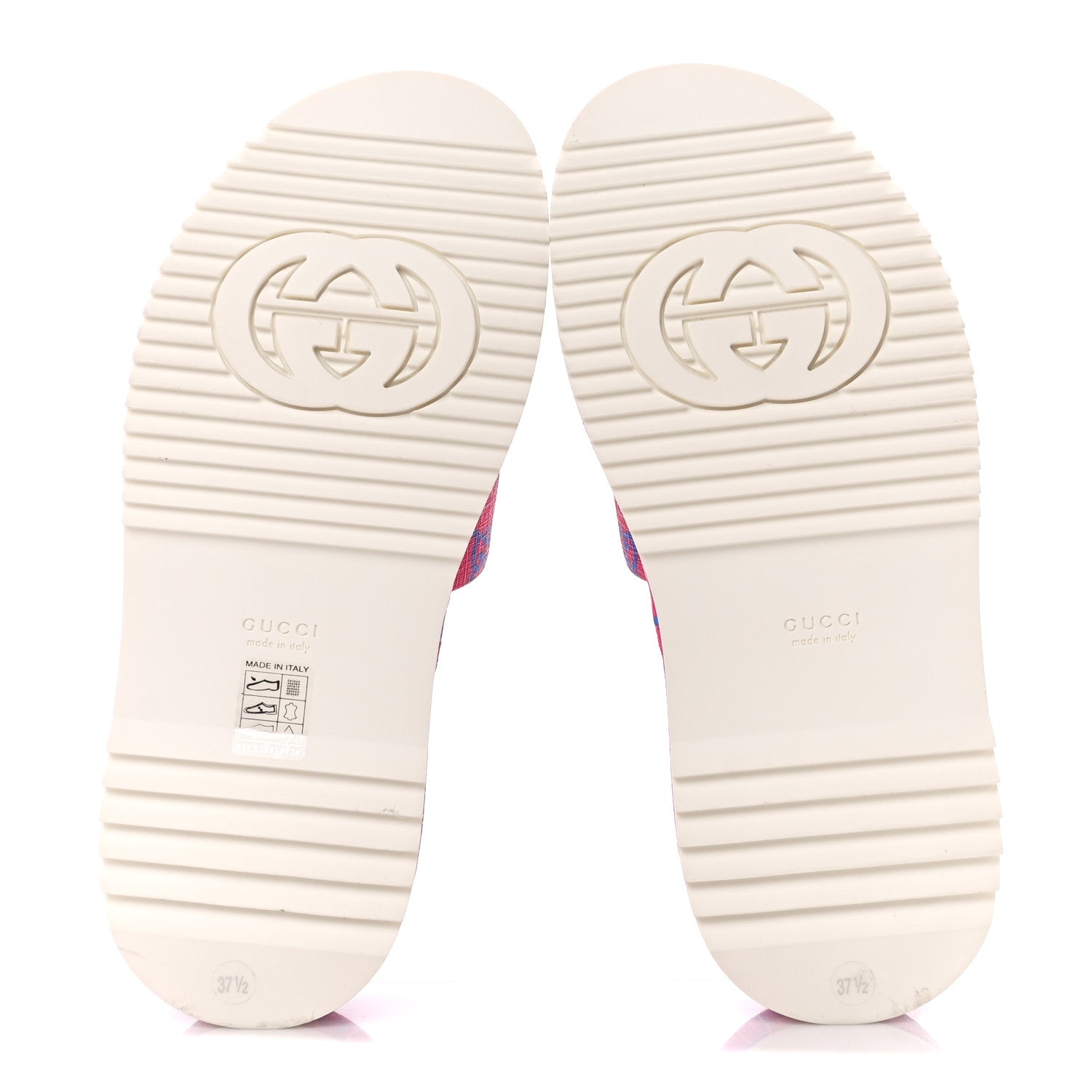 Gucci GG Supreme Joy Monogram Angelina Platform Slide Sandals 37.5 Fuxia Blue 5 of 11