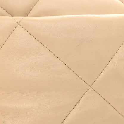 Chanel Lambskin Quilted Large Chanel 19 Flap Beige 13 of 14