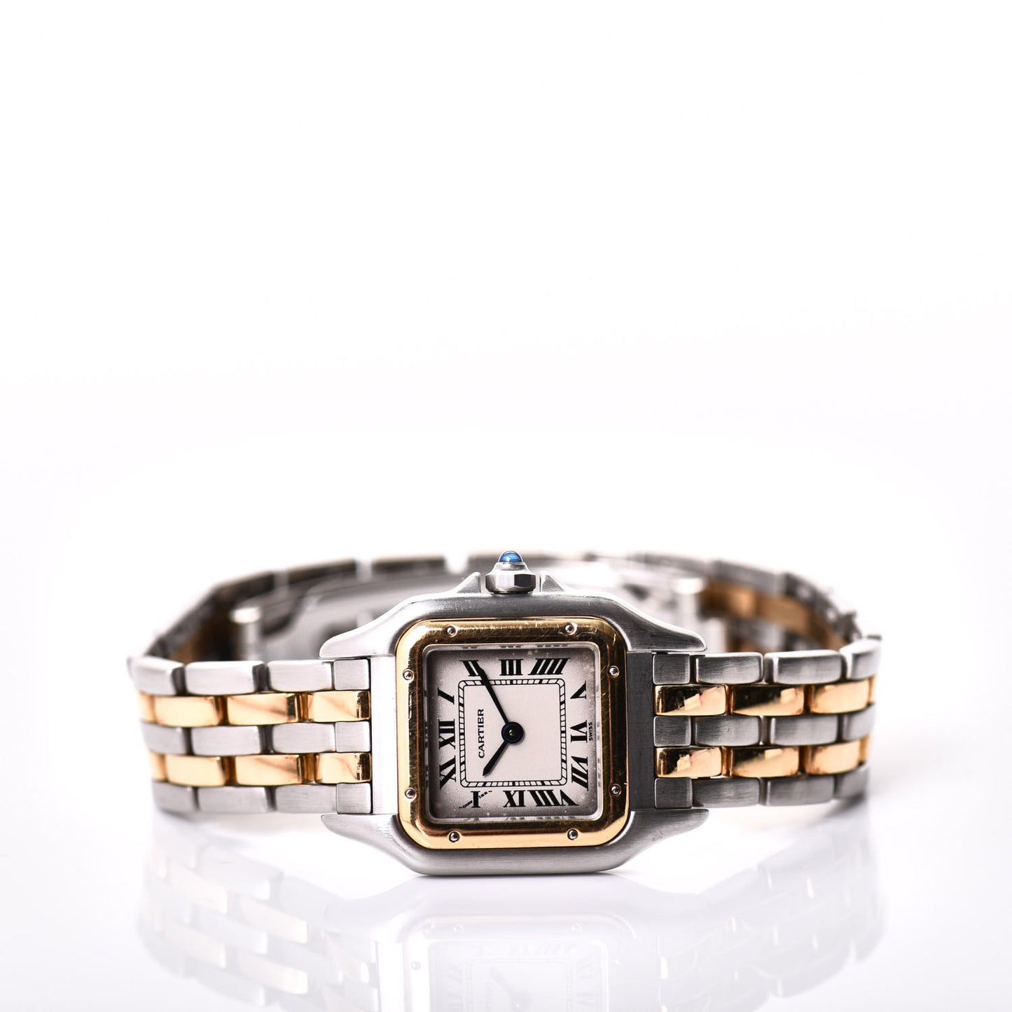Stainless Steel 18K Yellow Gold 22mm Panthere Quartz Watch