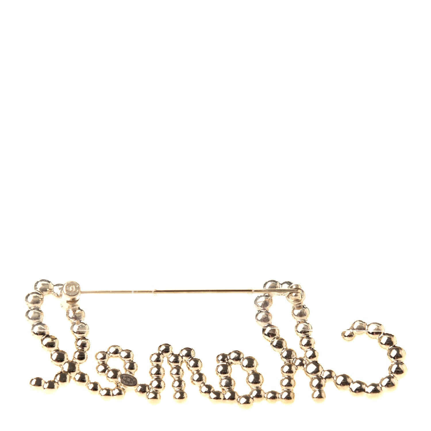 Chanel Metal Glass Swirling Pearls Brooch Pin Gold 2 of 3