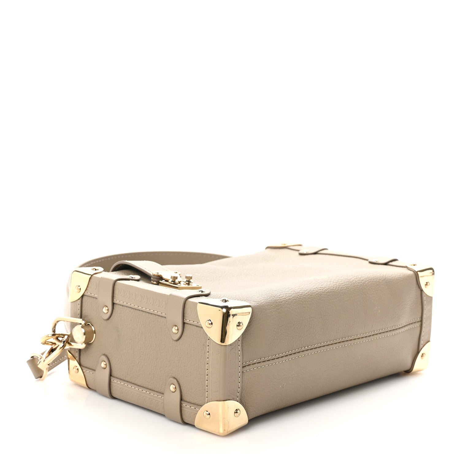 Louis Vuitton Calfskin Side Trunk MM Taupe 4 of 9