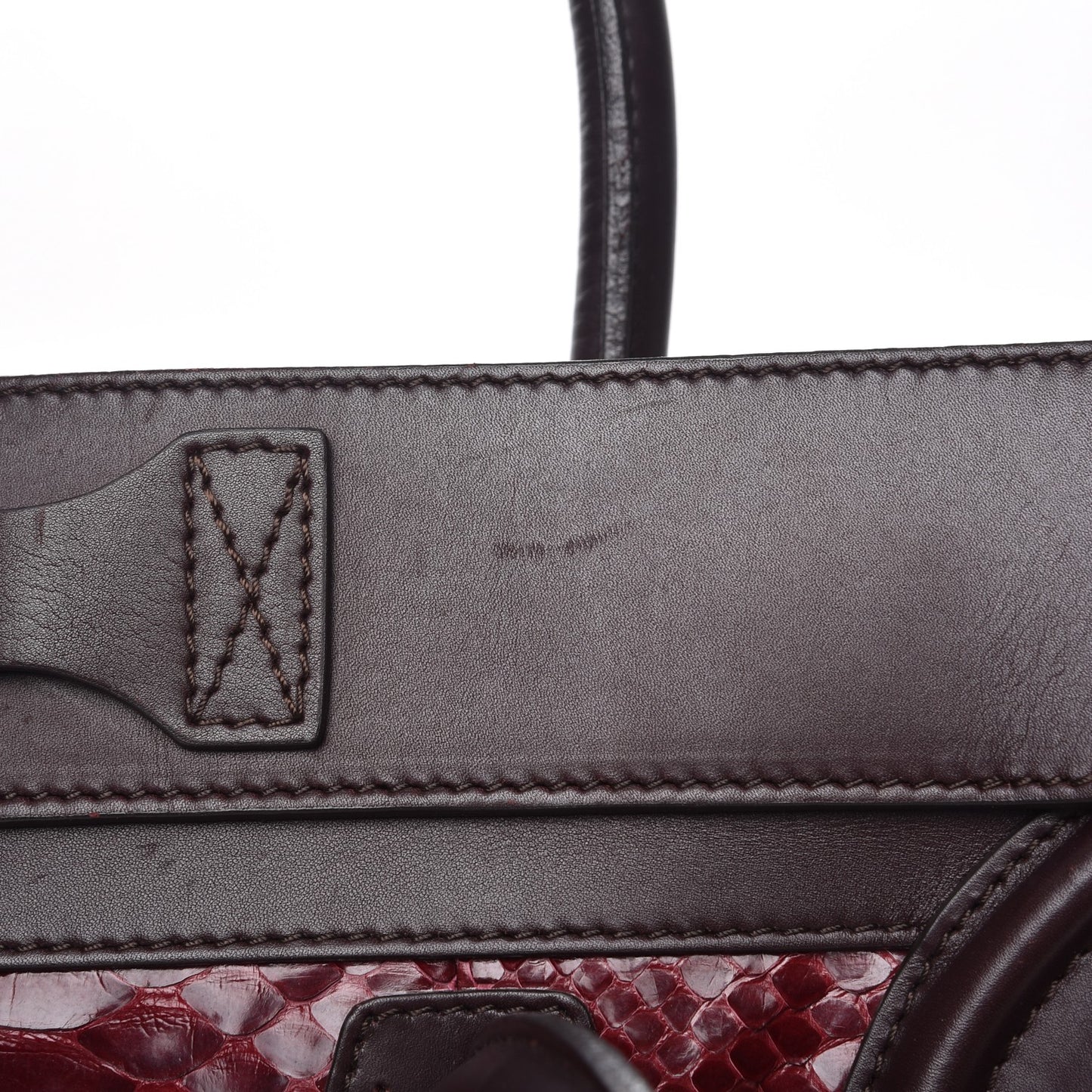Python Smooth Calfskin Mini Luggage Burgundy