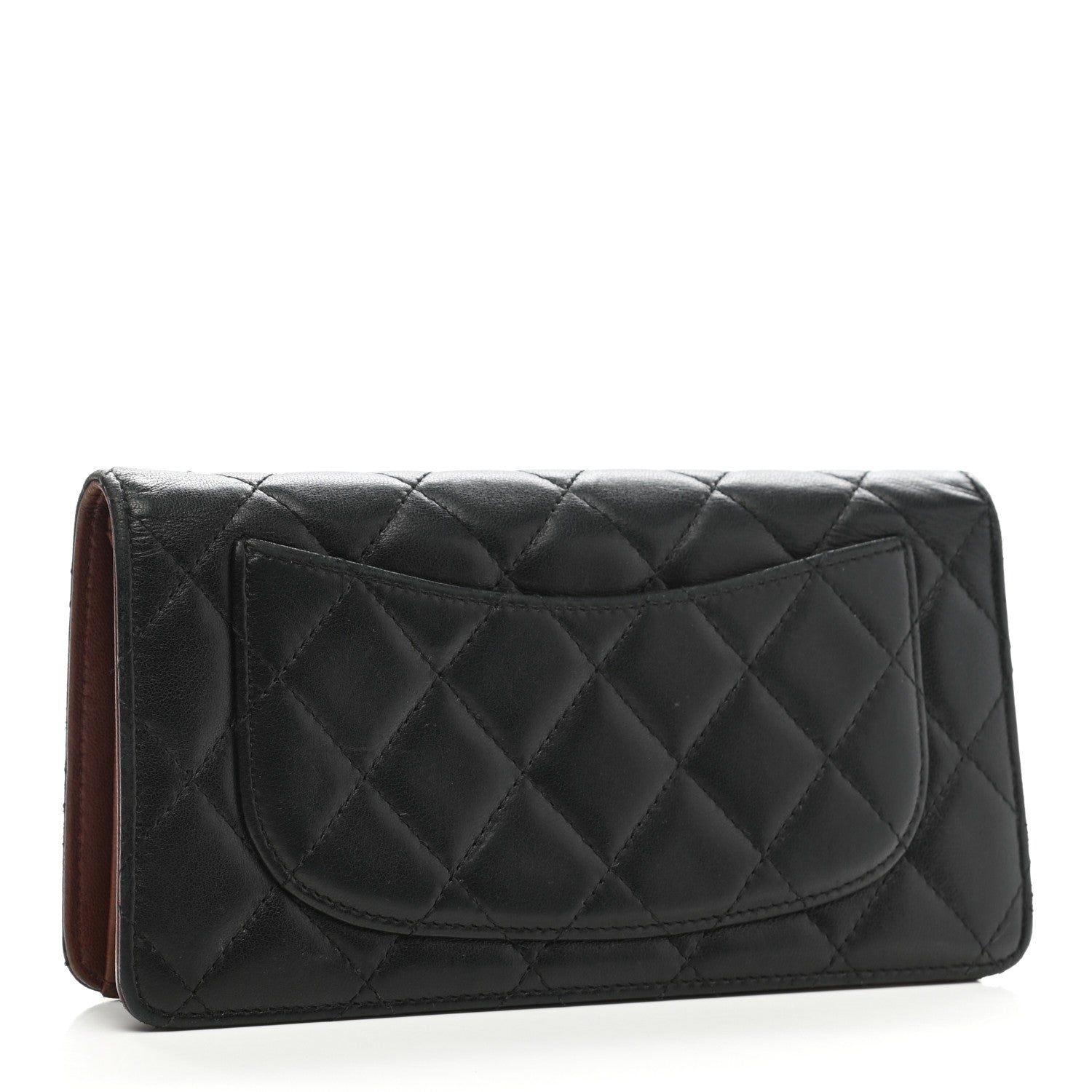 Chanel Lambskin Quilted Yen Wallet Black 3 of 16