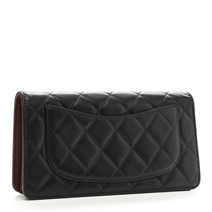 Chanel Lambskin Quilted Yen Wallet Black 3 of 16