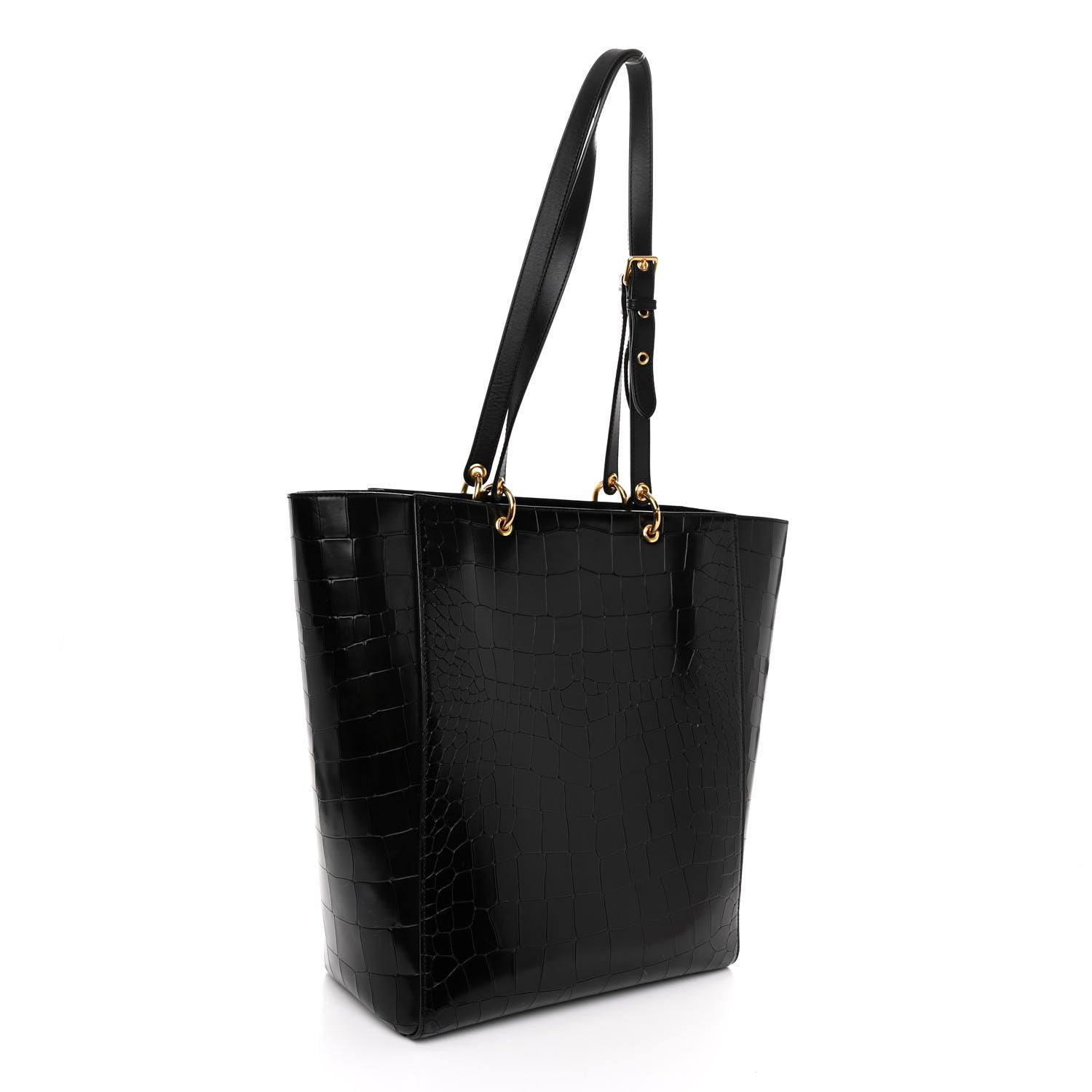 Mulberry Calfskin Crocodile Embossed Medium Maple Tote Black 3 of 9