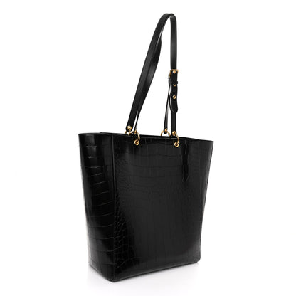 Mulberry Calfskin Crocodile Embossed Medium Maple Tote Black 3 of 9