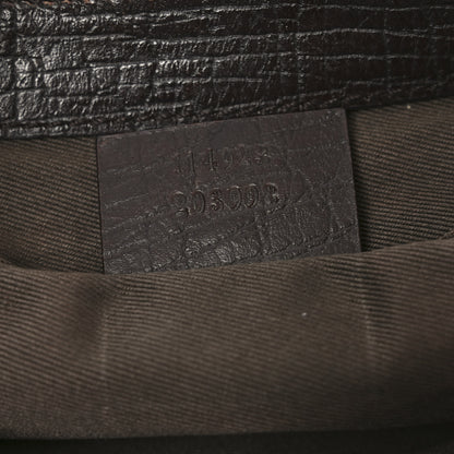 Gucci Monogram Horsebit Clutch Dark Brown 7 of 10
