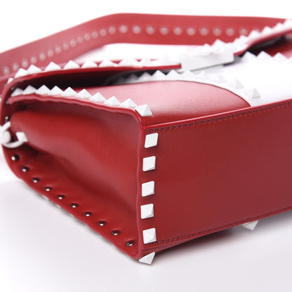Valentino Garavani Vitello Colorblock Small Free Rockstud Single Handle Flap Bag Rosso Valentino Optic White 7 of 10